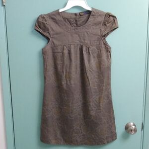 Gentle Fawn Brown Sheath Dress with Puff Cap Sleeves Size Small Lady / Teen
